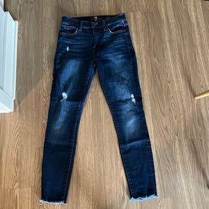 7 for all mankind skinny jeans-size 24. Dark blue wash